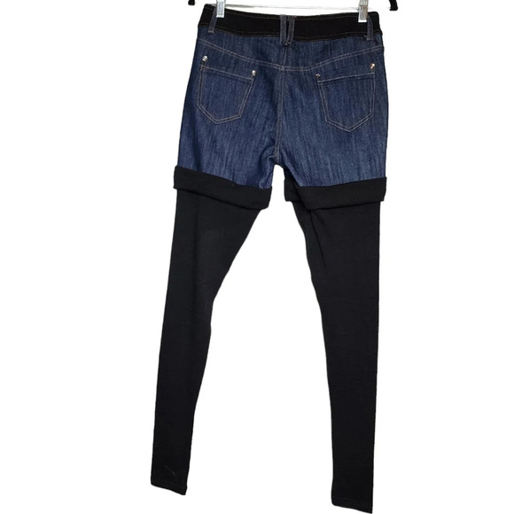 Alberto Makali denim shorts black sweater tights combo pants size 4 - Picture 4 of 17